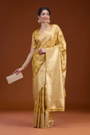 Gold Zariwork Tissue Saree
