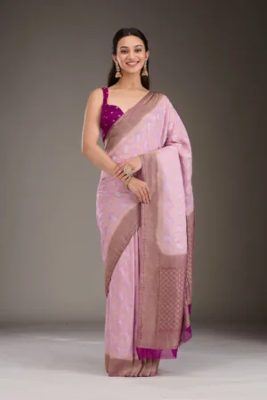 Lavender Zariwork Georgette Saree