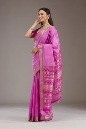 Mauve Zariwork Tissue Saree