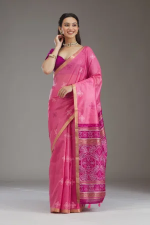 Pink Zariwork Tissue Saree