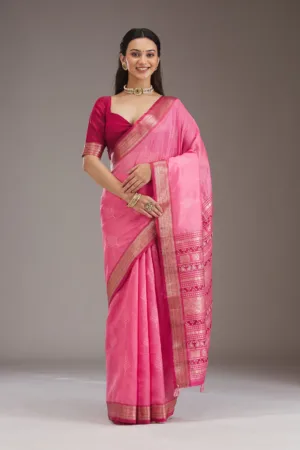 Pink Zariwork Tissue Saree