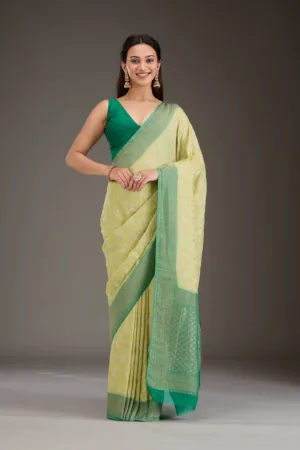Pista Green Zariwork Georgette Saree