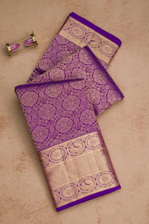 Purple Zariwork Pure Silk Saree