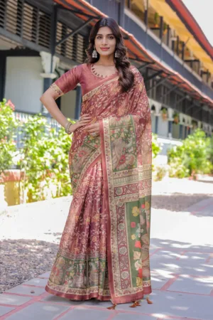Maroon Handloom Cotton Saree