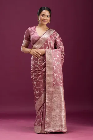 Onion Pink Stonework Silk_Saree
