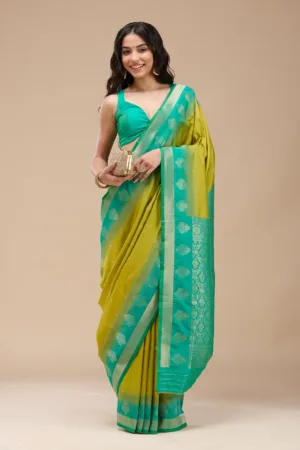 Parrot Green Paithani Silk Saree
