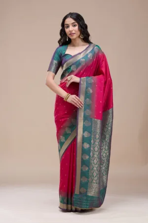 Rani Pink Paithani Silk Saree