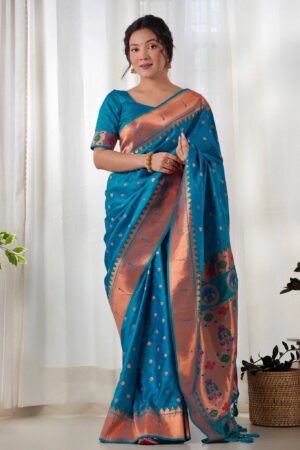 Pure Gaji Silk Saree Weaved With Zari Comes With Tassels