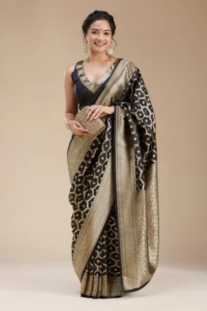 Black Zariwork (Gold) Silk Saree