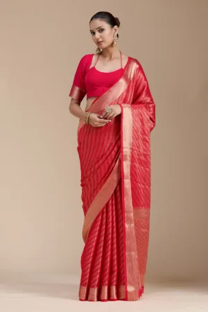 Red Zariwork Georgette Silk_Saree