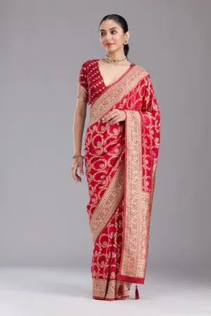 Red Banarasi Silk Saree