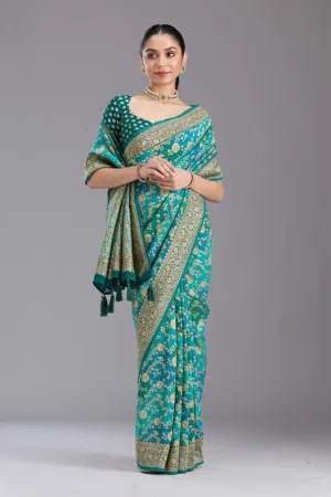Rama Green Banarasi Silk Saree